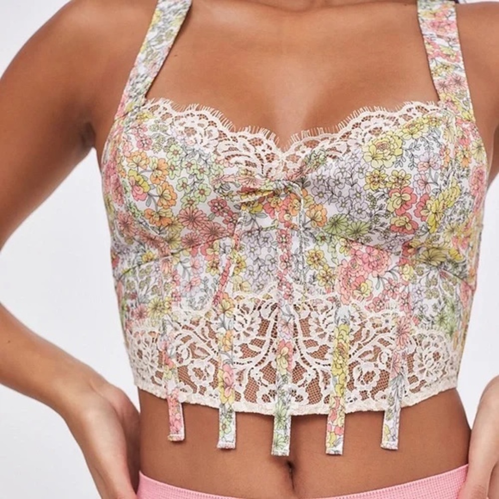 NWT Sold Out For Love And Lemons Esme Bustier Floral